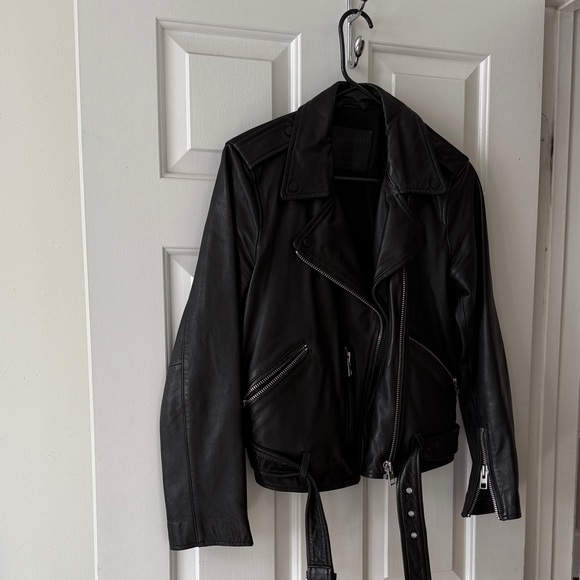 ALLSAINTS Balfern Leather Biker Jacket in Black US 8/ UK 12